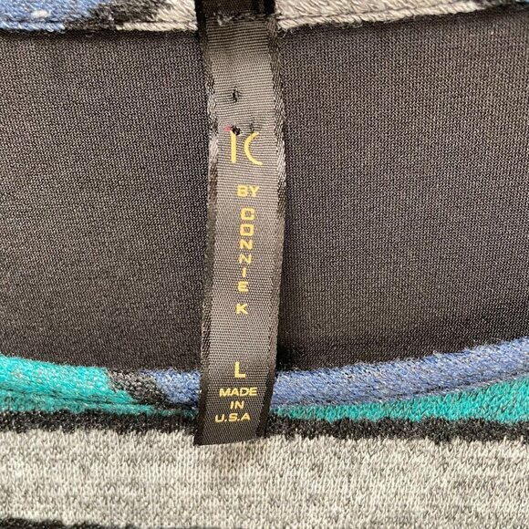 IC By Connie K Top Womens Large‎ Blue Abstract Art Colorblock Long Sleeve - Picture 10 of 14